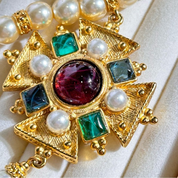 Ben-Amun Vintage-Style Majorca Pearl Multicolor Czech Glass Palermo Necklace - Picture 4 of 8